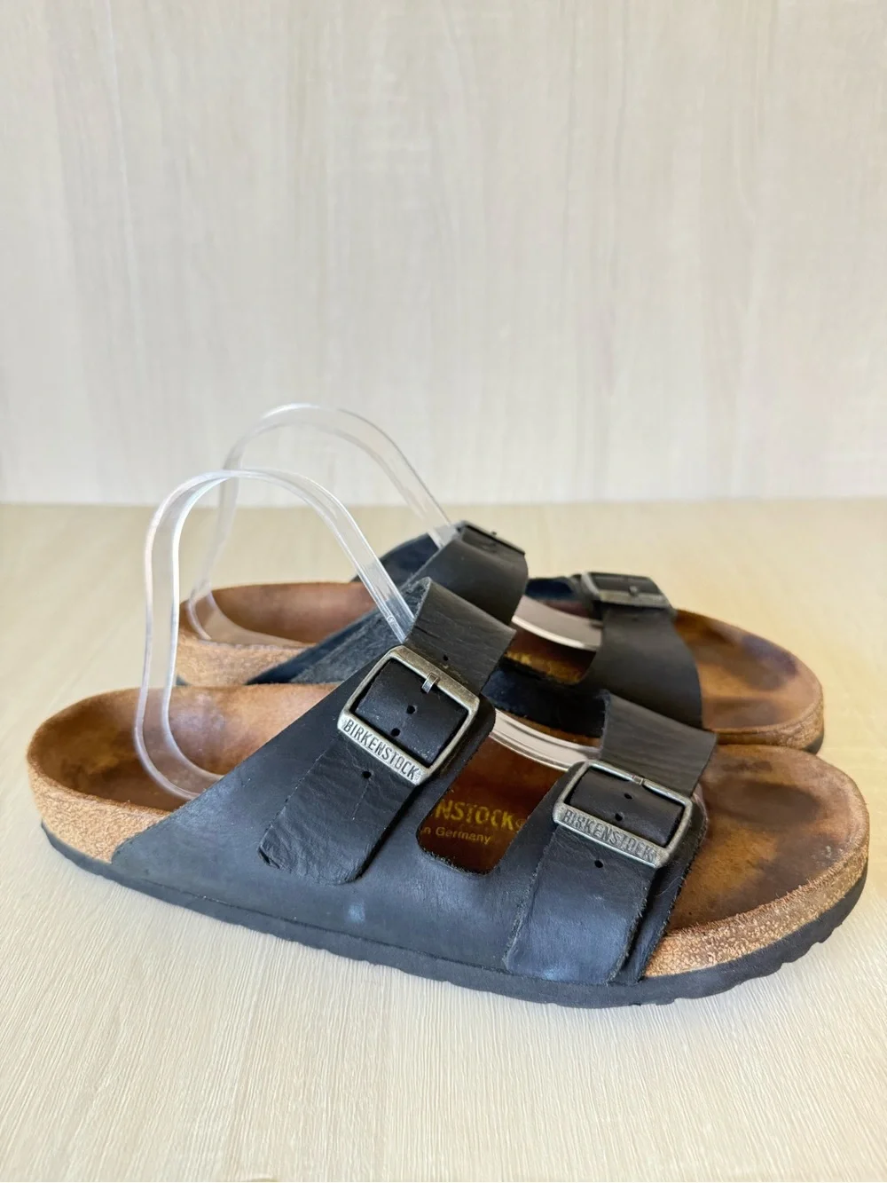 Birkenstock Arizona Black Leather Double Strap Sandals EU 43 US Men’s 10/10.5